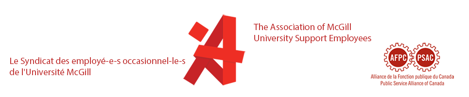 Association of McGill University Support Employees|Syndicat des employé-e-s ocassionels de l'Université McGIll